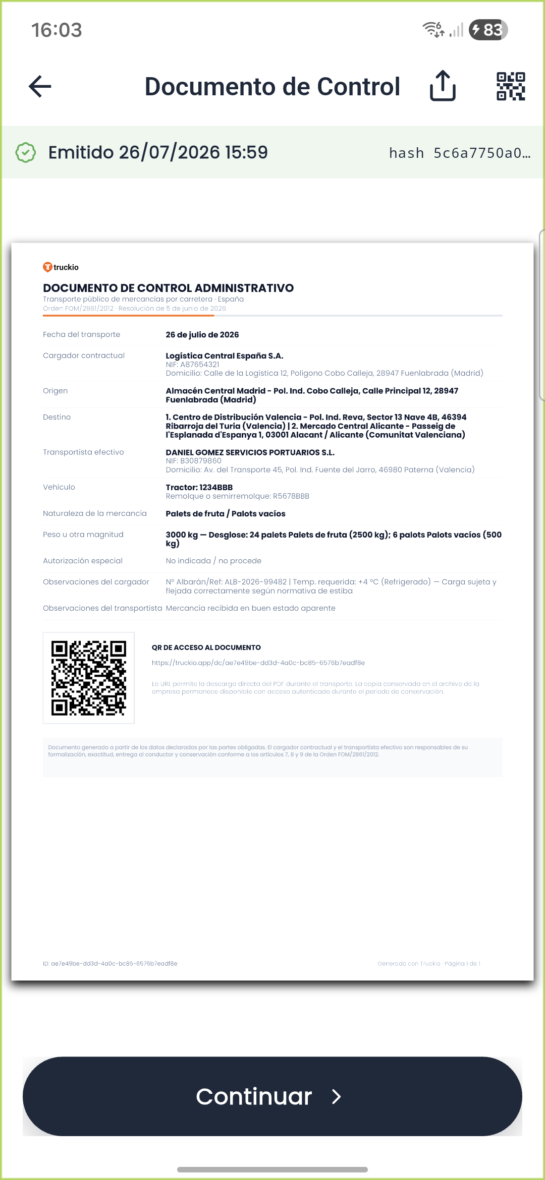 DeCA disponible en Truckio App
